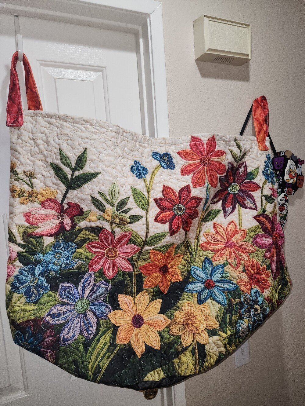 Floral Quilted Laundry Or Storage Basket